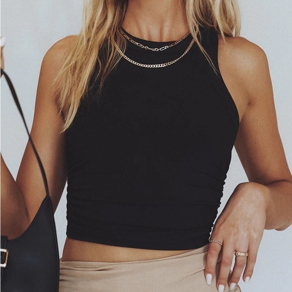 PRINCESS POLLY Mason Tank Top Black - Picture 2 of 7